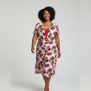 Cydnug Mar  floral midi dress, size 3X, EUC